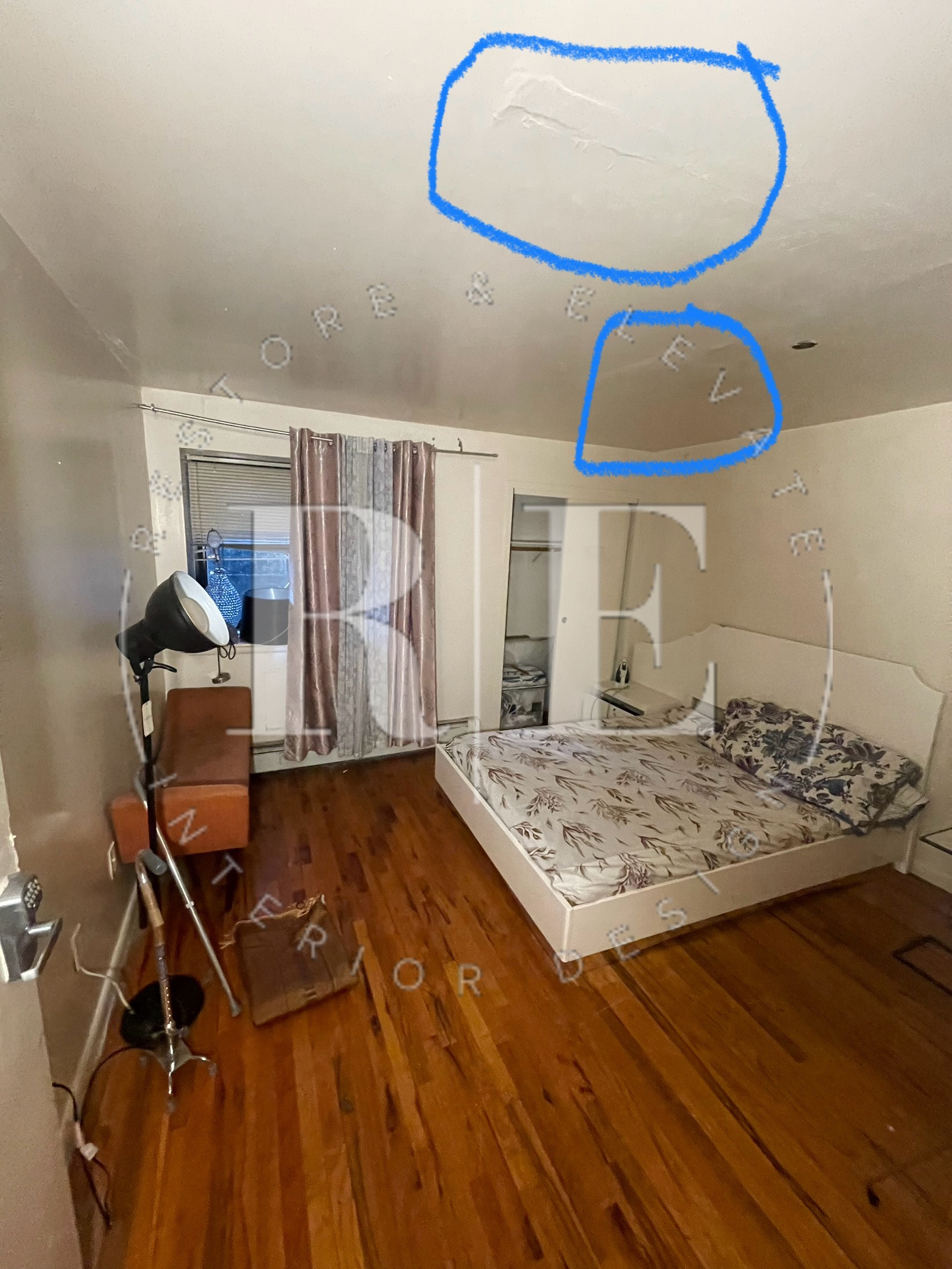 Bedroom before restoration